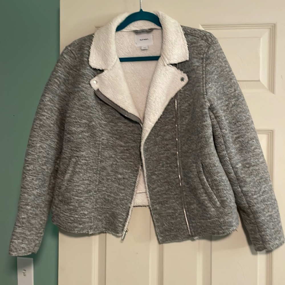 Sherpa lined moto style jacket